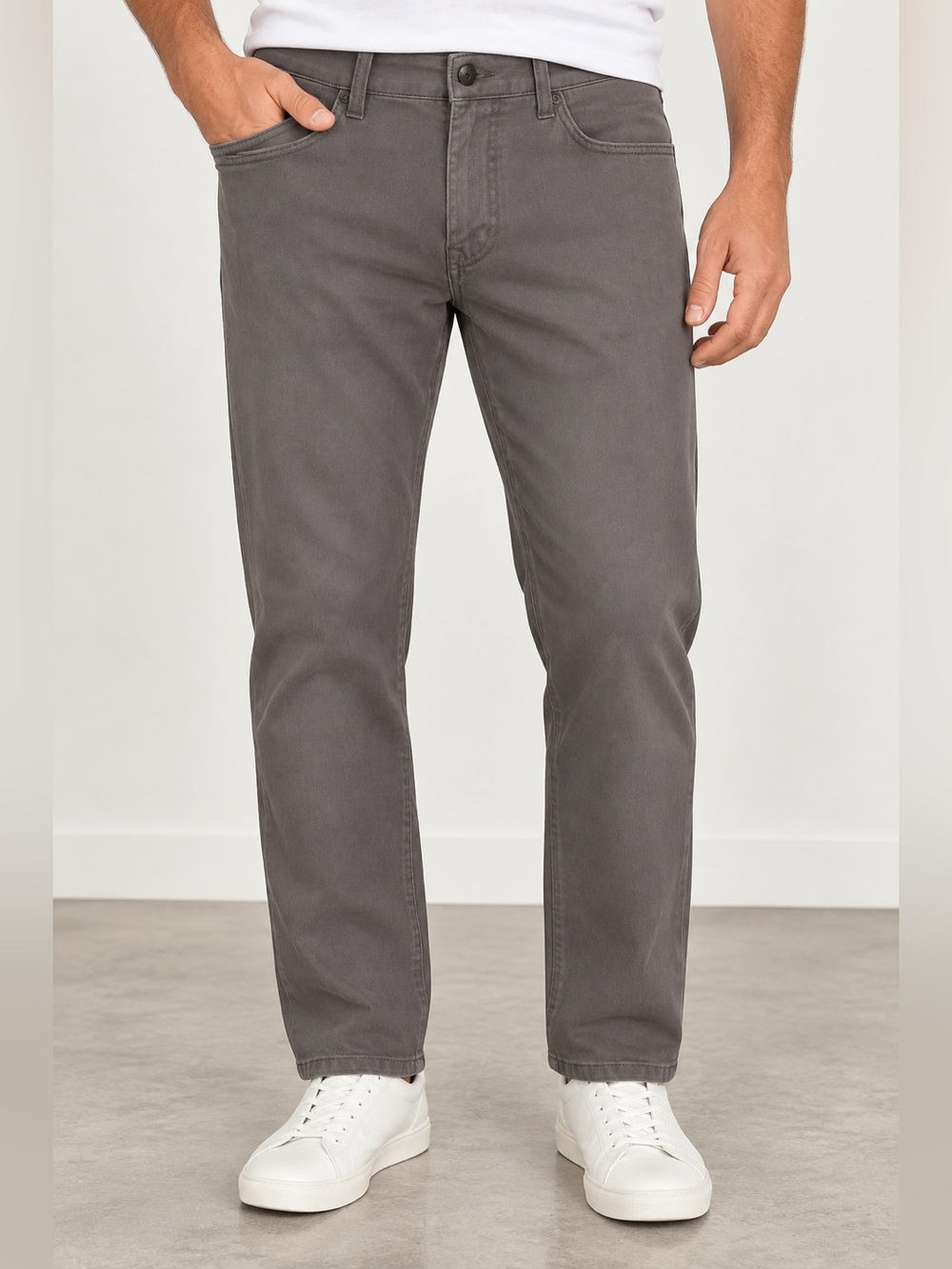 Union Comfort Flex Mens Gray Straight Leg Pants 34x30 Charcoal Casual Work